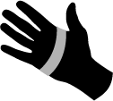 Black and white image of hand being measured with tape Black and white image of hand being measured with tape